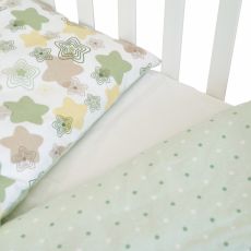 Змінна постіль 3 ел Twins Comfort Soft (фланель) 3010-TS-06, Stars green, білий/зелений